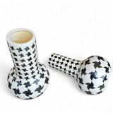 2 x ceramic / Pied de Poule vases / 1980s