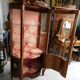 Asian decor rosewood marquetry showcase