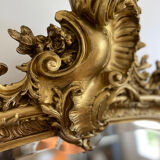 Large old Louis-Philippe shell mirror 165x97 cm