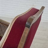 1930s, Danish armchair, furniture velour, ash wood.