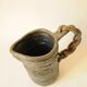 Boudin pitcher with twisted handle - Grey blue stoneware pottery