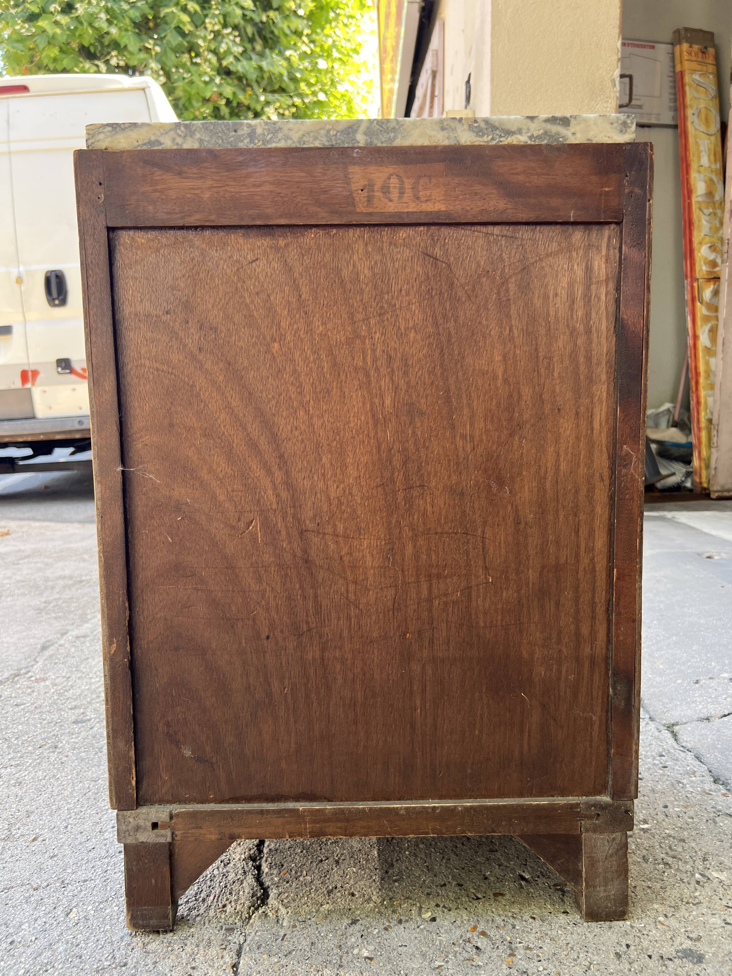 Bedside table with art deco marble