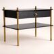 Glass and brass side table with drawer, 1970s, Europe