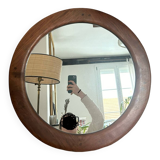 Round wooden mirror