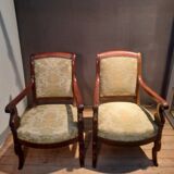 Paire de fauteuils Restauration en acajou