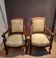 Pair of restoration mahogany armchairs