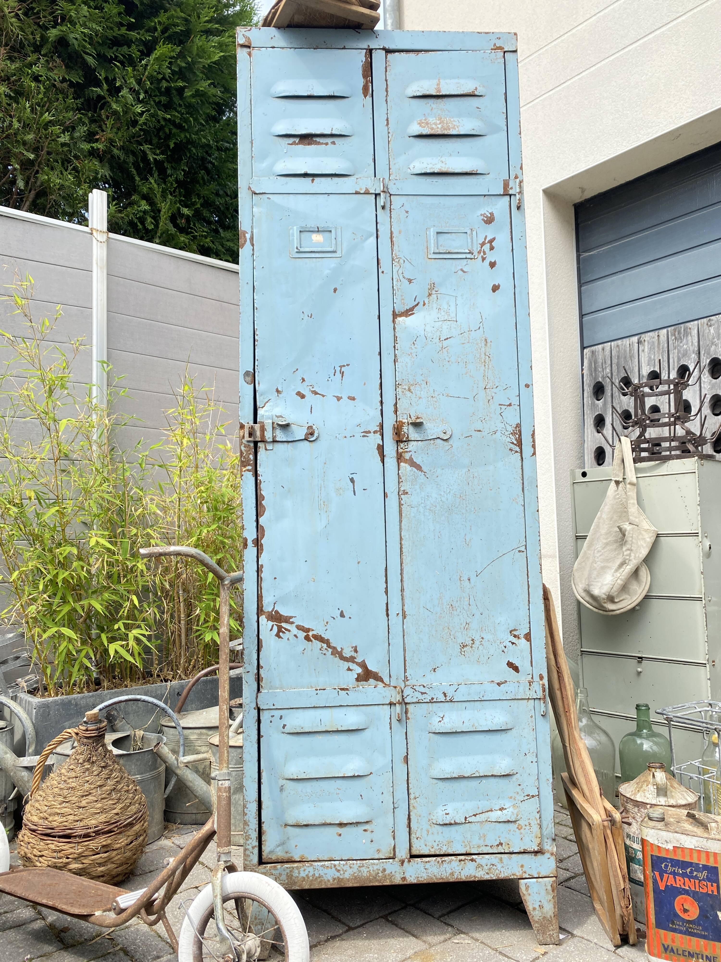 Vintage metal industrial wardrobe