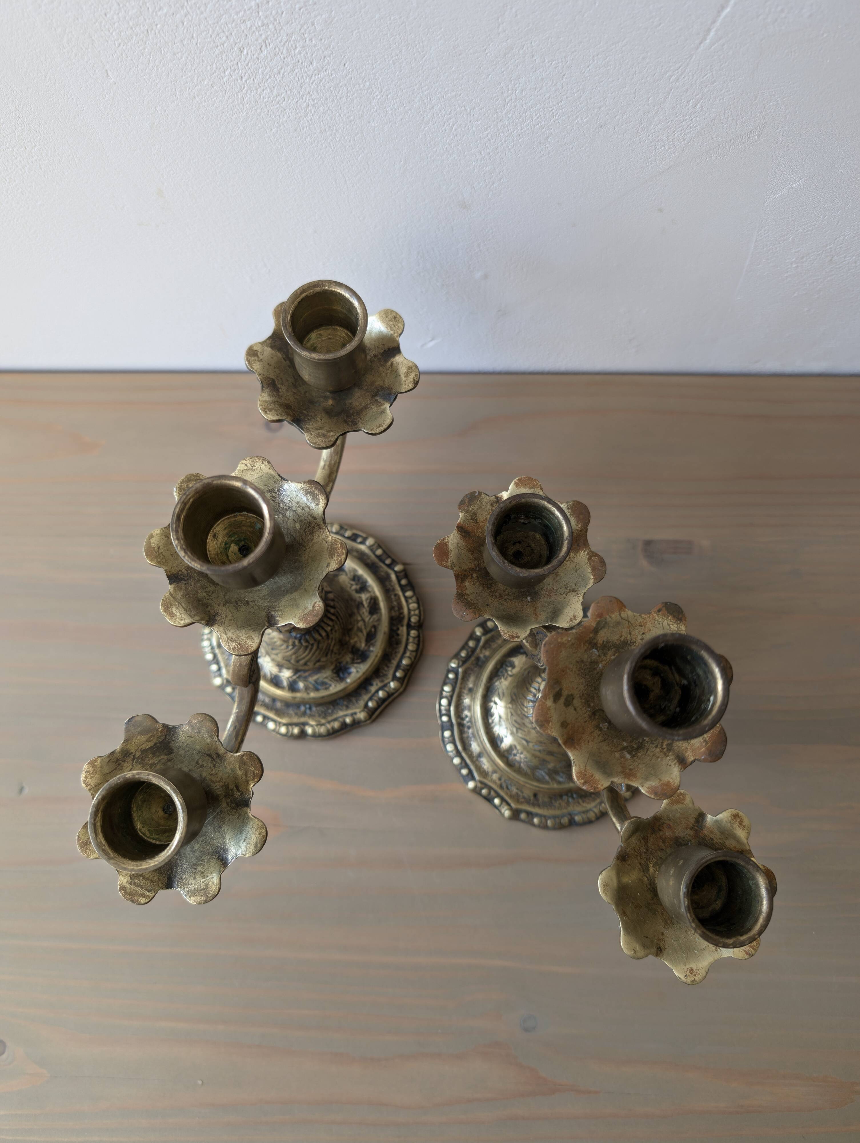 Pair of bronze candlesticks