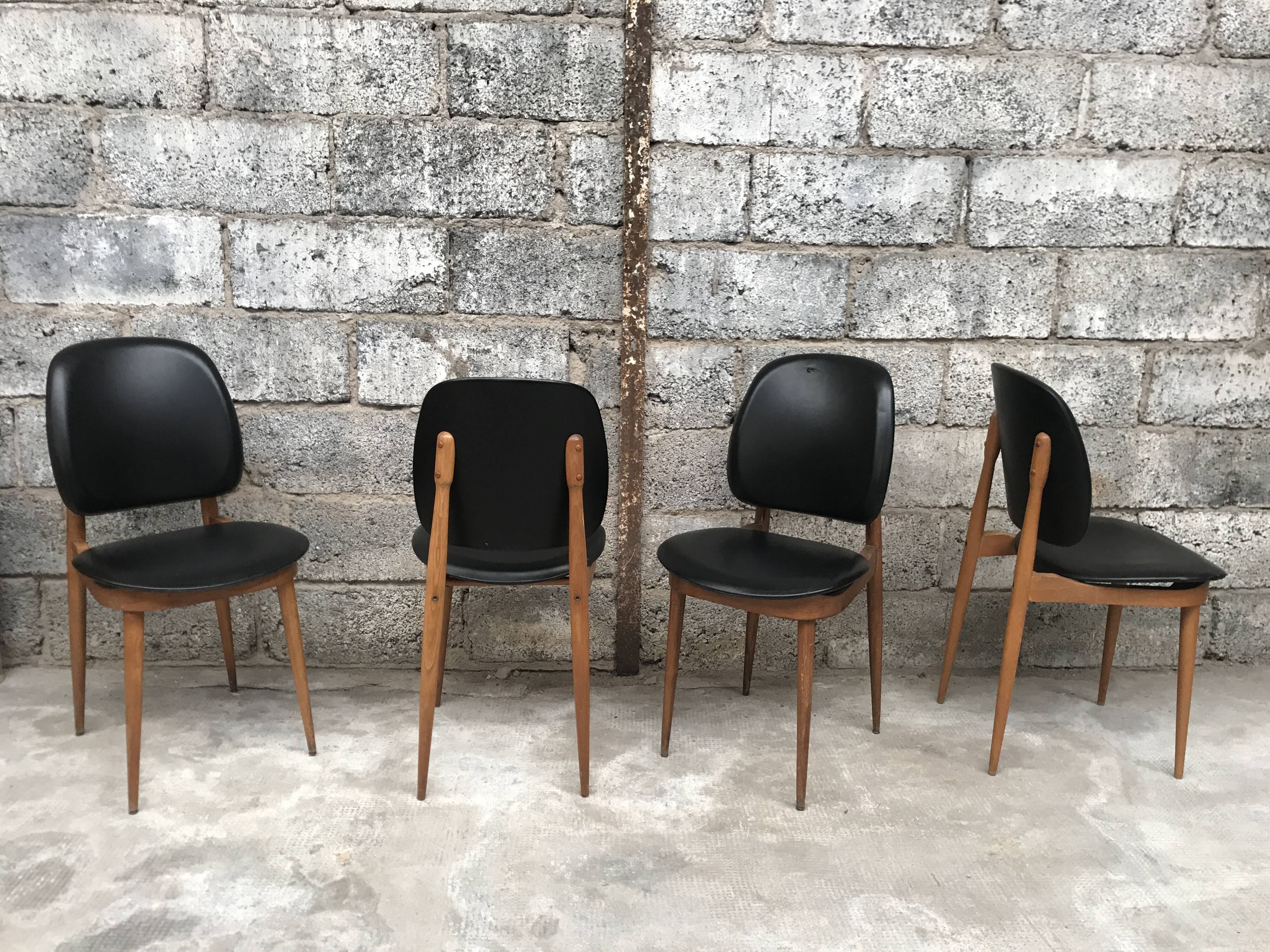 Set of 4 chairs model Pegasus edited by Baumann - 60s