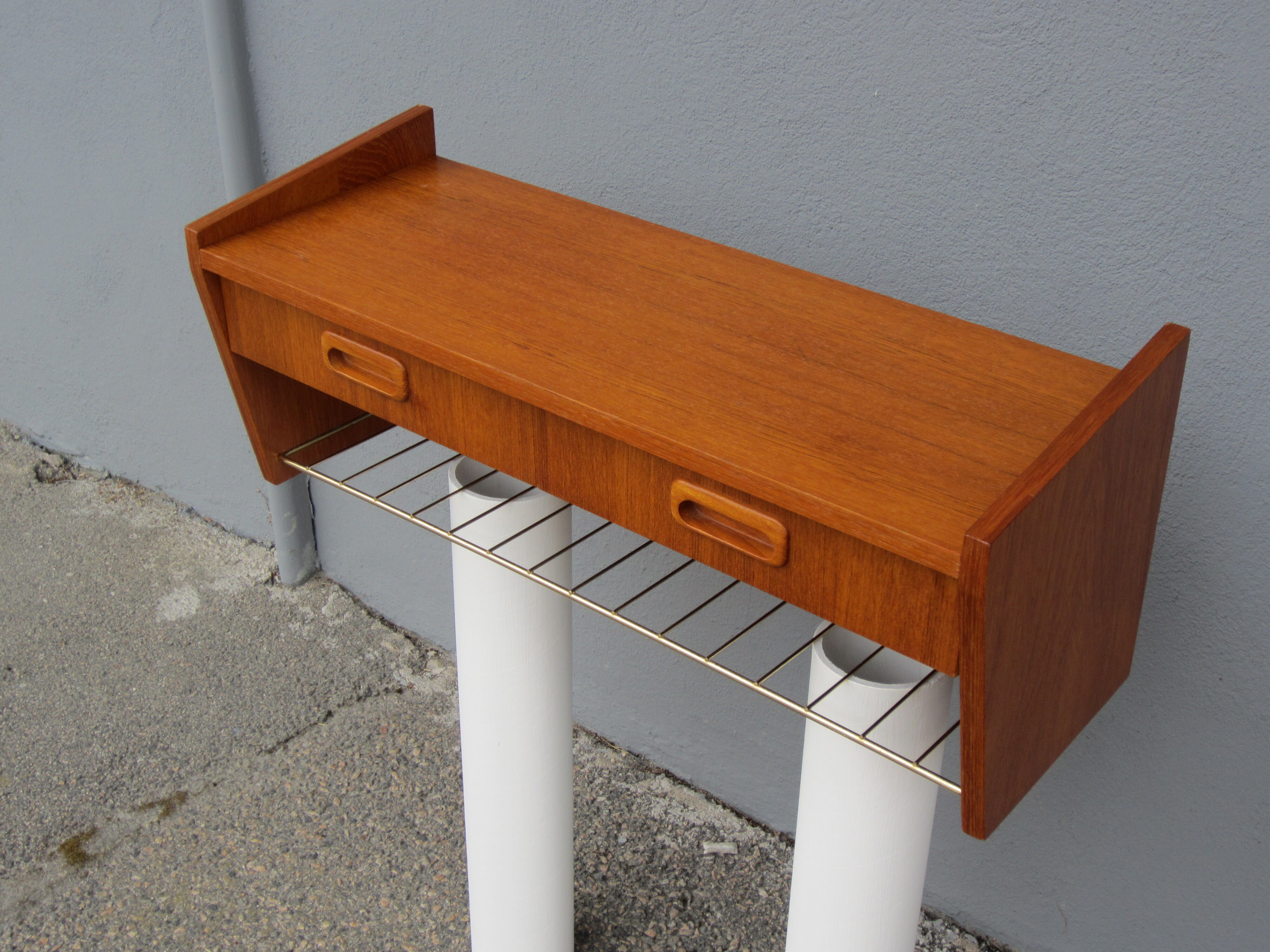 Scandinavian teak wall shelf