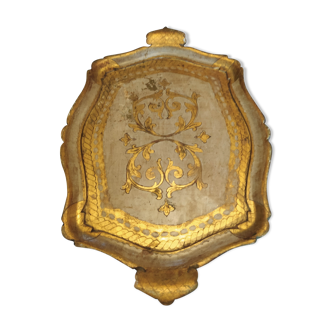 Venetian tray in gilded wood