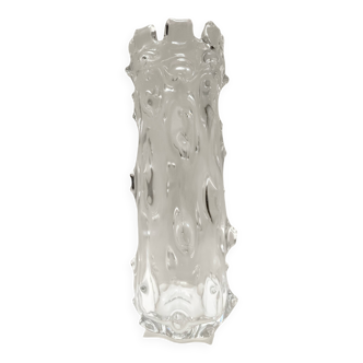 Transparent "A Mugnoni" Murano Glass Vase attr. to Ercole Barovier, Italy