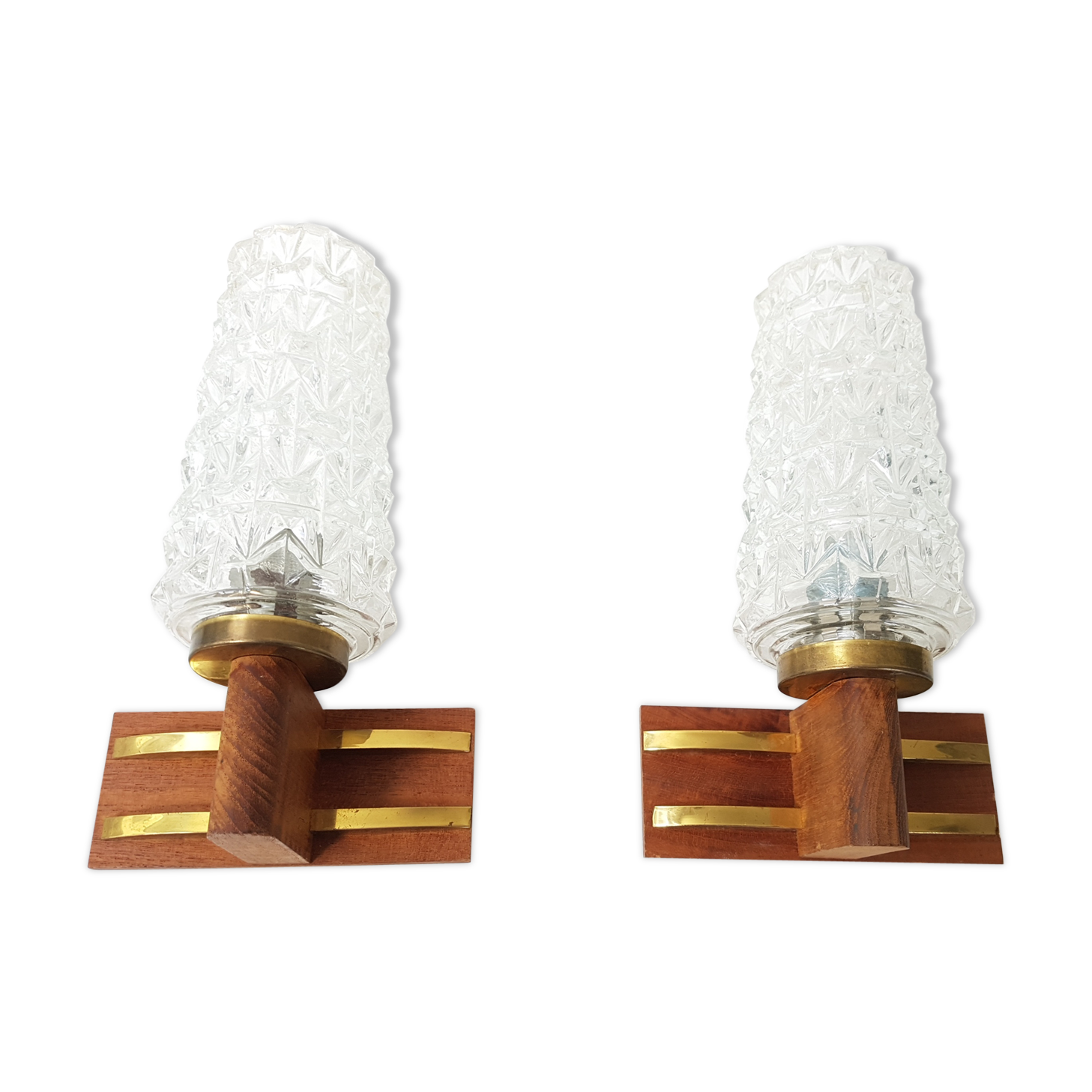 Pair of Scandinavian teak and brass 1960