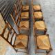 8 oak chairs with straw seats