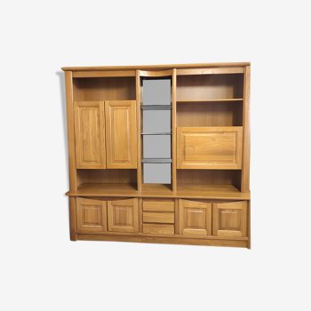 Bahut high in solid alder with bar