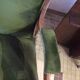 Voltaire with green velvet seat