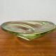 Mid-century modern crystal fruit bowl by Rene Delvenne for Val Saint Lambert, Belgium, 1960s.