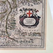 Geographical map of Savoie by Johannes Janssonius, engraving from the 17th century.