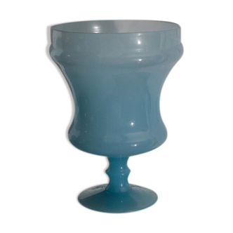 Vase vintage opaline bleu