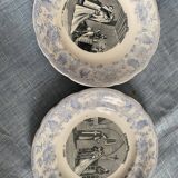 Two talking plates, theme "wedding" by Gien
