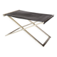 Tabouret en acier brossé et cuir noir par Michael Christensen