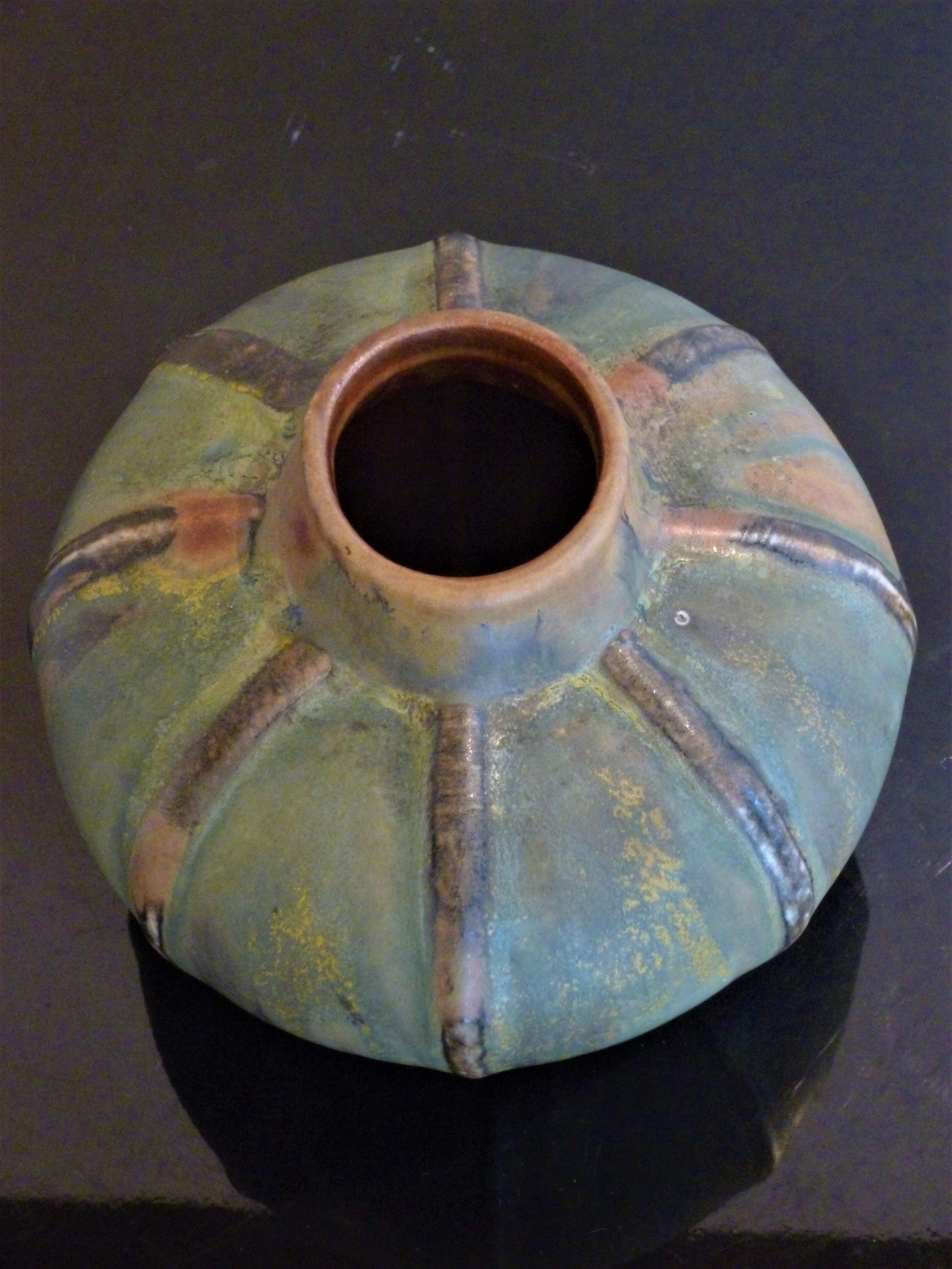 Gilbert Metenier's flamed sandstone vase