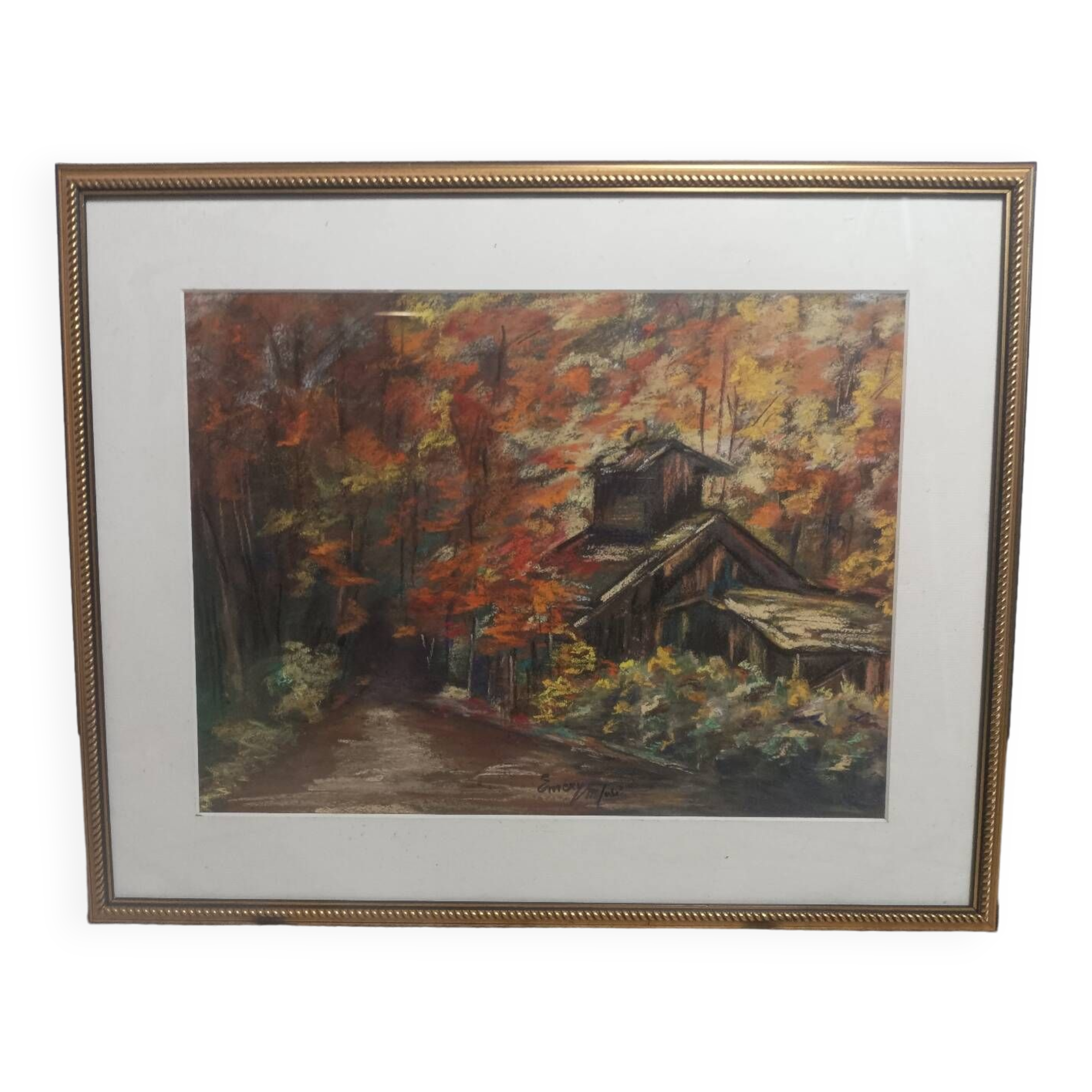 Signed pastel drawing