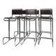 Set of 6 Linea Veam Modernist Leather and Chrome Bar Stools, 1960s