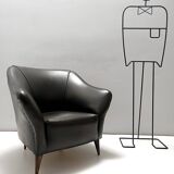 Fauteuil gris foncé dans le style de Gio Ponti pour Casa e Giardino, Italie