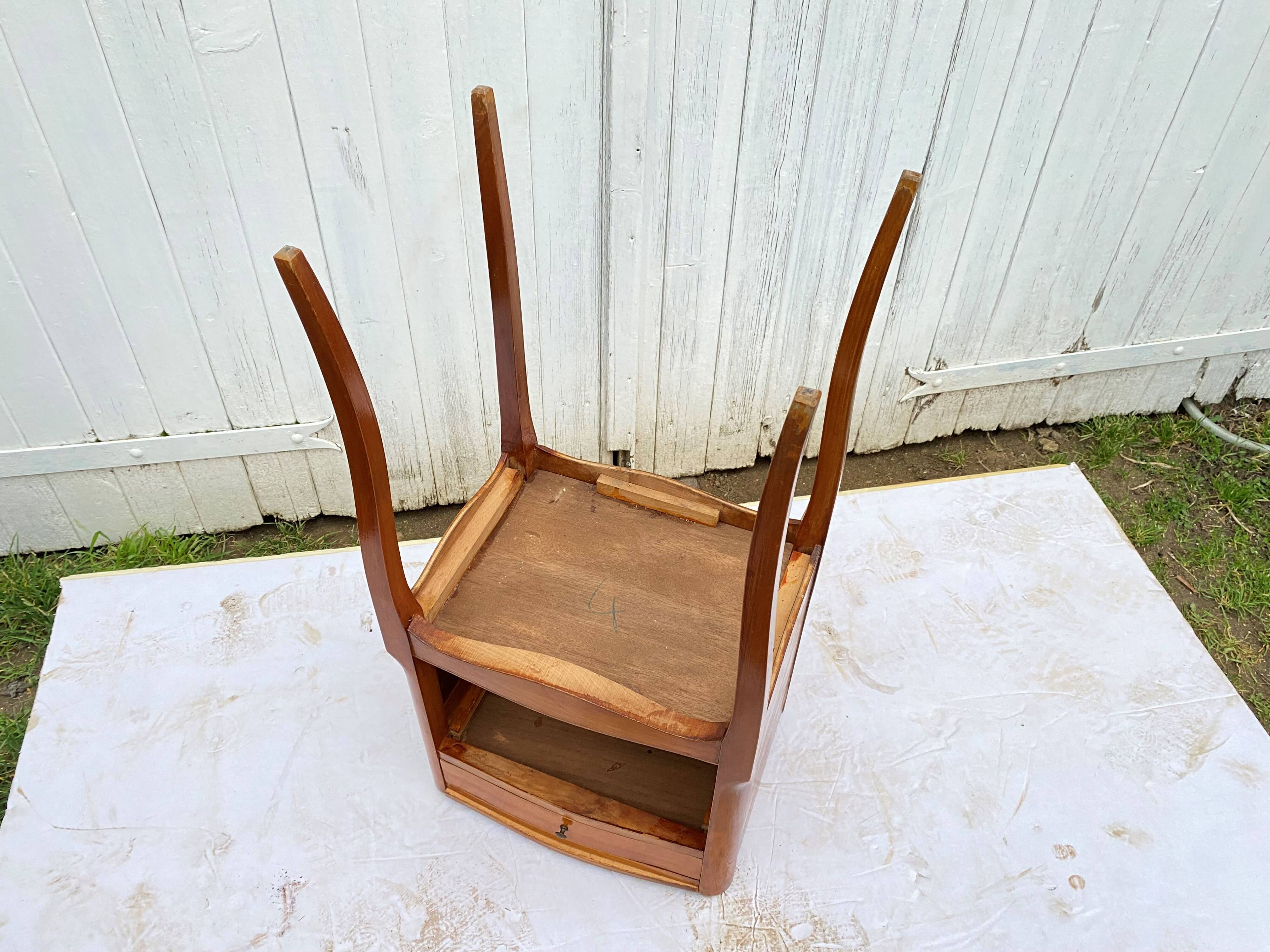 Cherry wood bedside table with 1 Louis XV style drawer