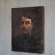 vintage painting, painting on canvas, military man portrait painting, decoration