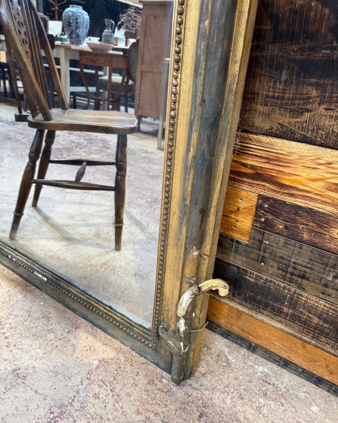 Large gilded mirror - 19th century