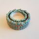 2 old ceramic cups slurry decoration bamboo tied up