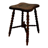 Antique oak bubble leg plantstand, 1920s