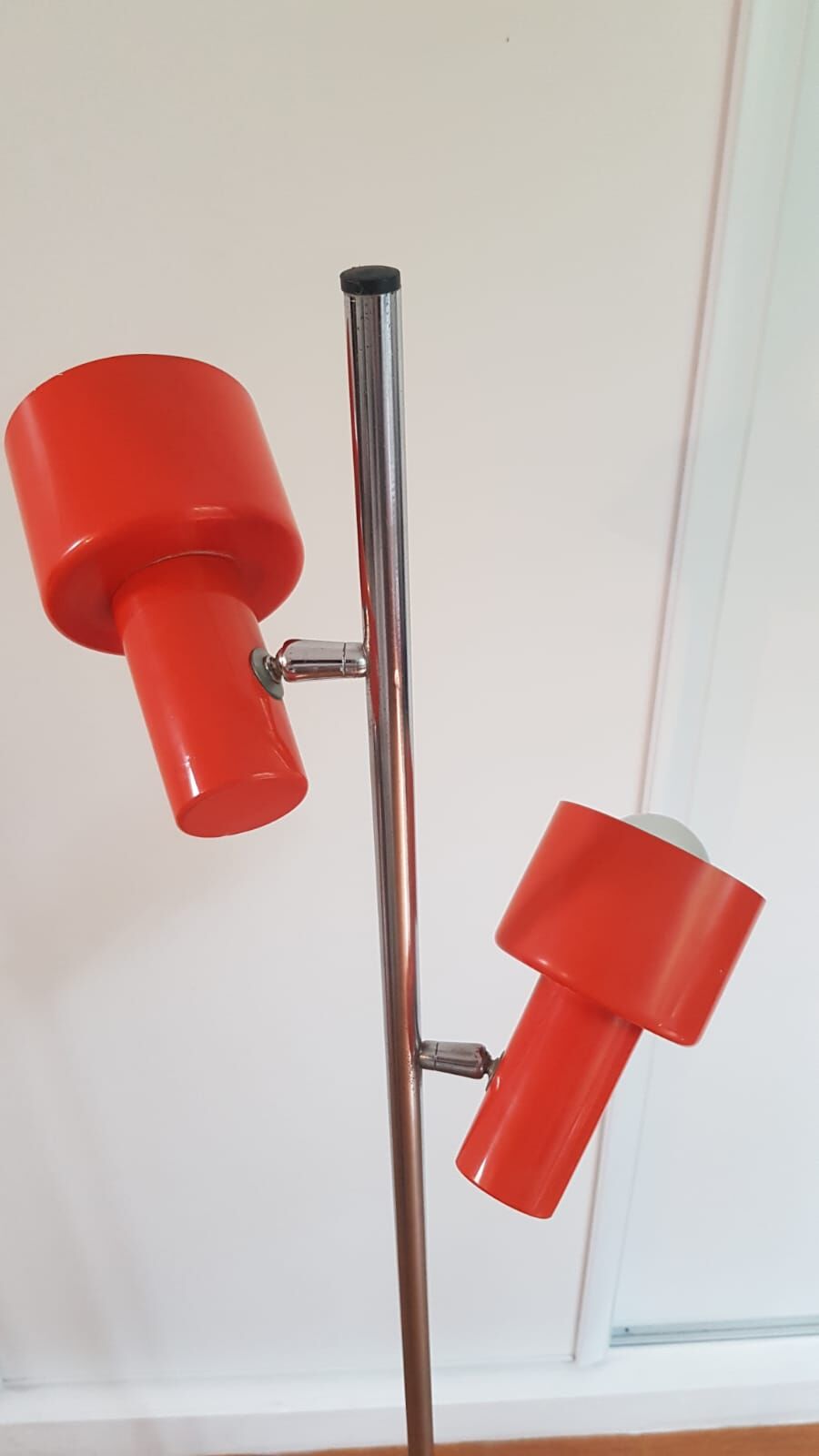 Vintage chrome lamp 2 orange spots 1970