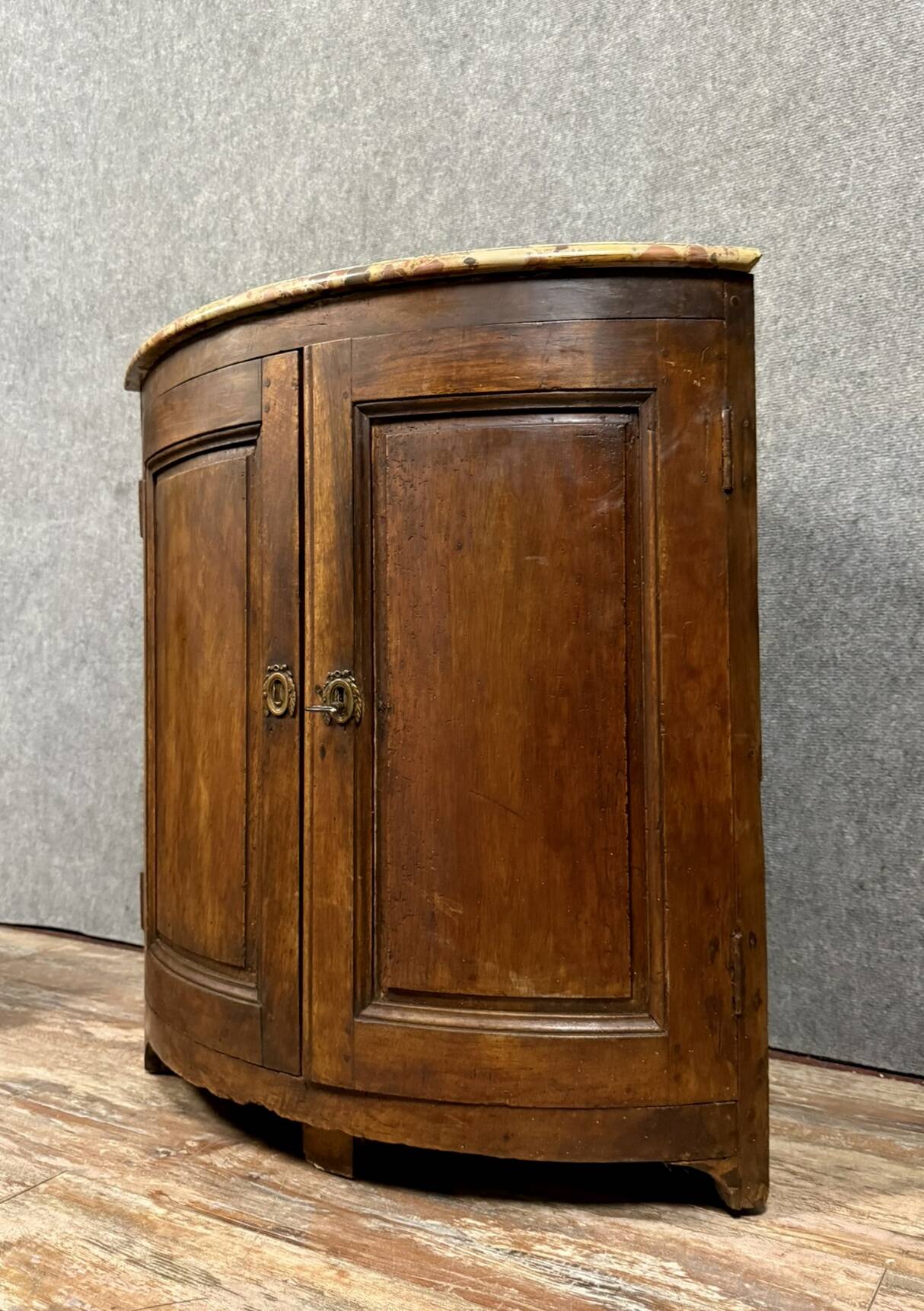 Solid wood corner cabinet from the Louis XIV period