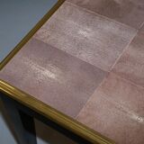 Shagreen Desk with Gold Metal, Modern Model