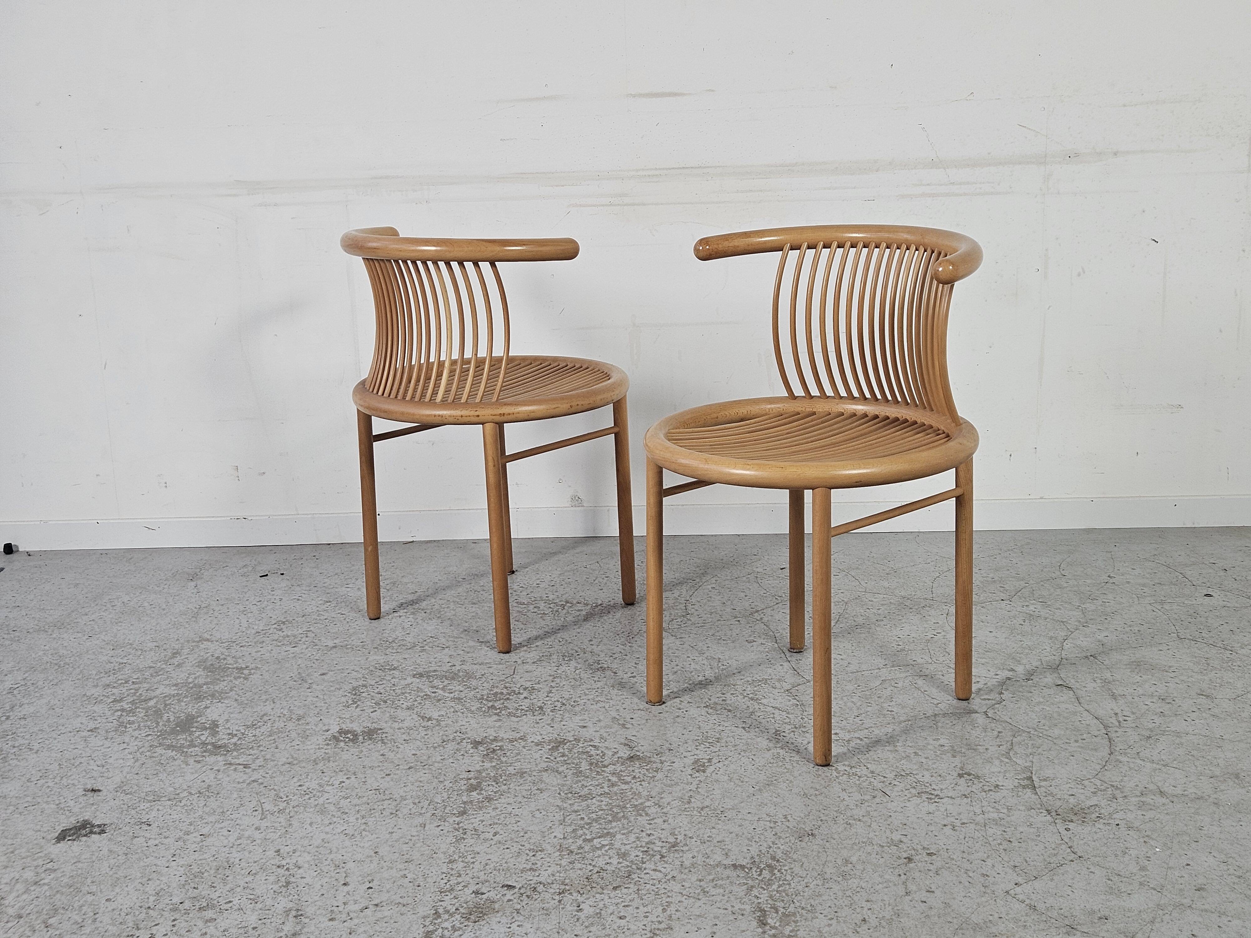 Pair of Herbert Ohl chairs for Lubke, 1980s