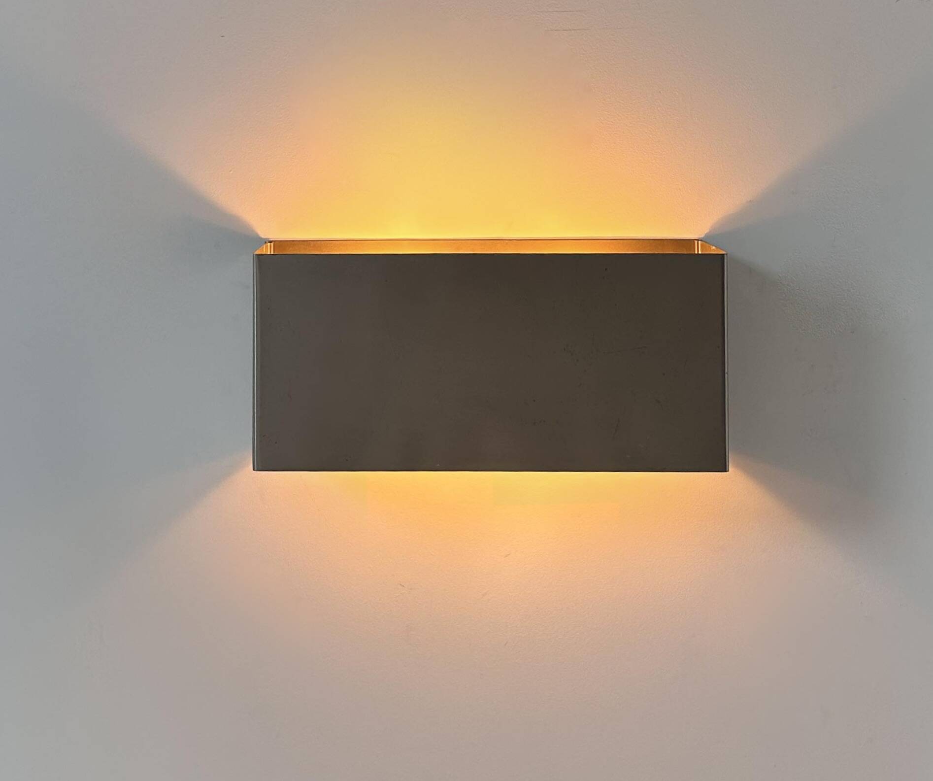 Vintage modernist wall lamp, folded metal, France 1970