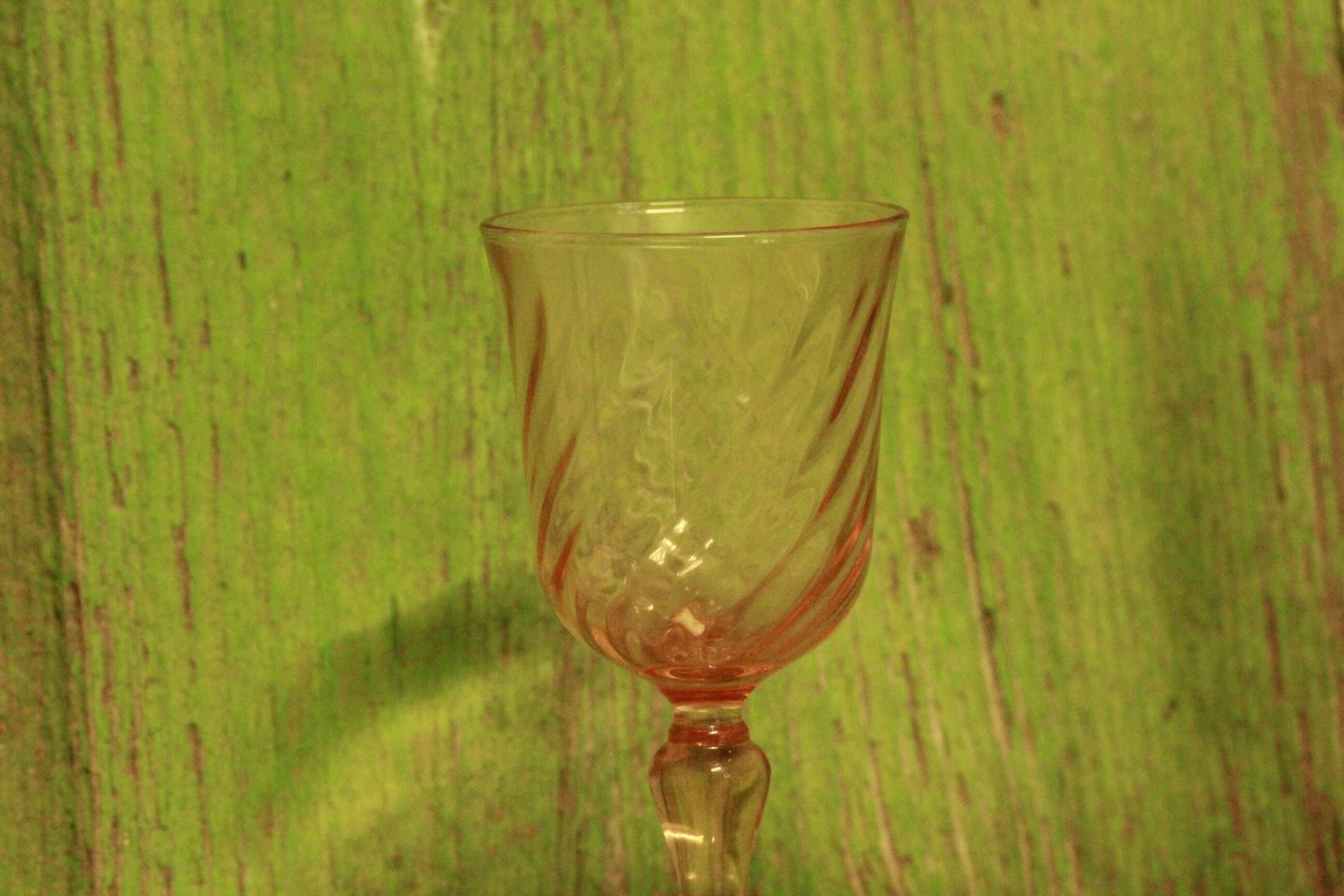 Set of vintage pink glasses