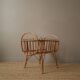 Berceau en rotin osier vintage design scandinave rétro lit de poupée jouet ancien