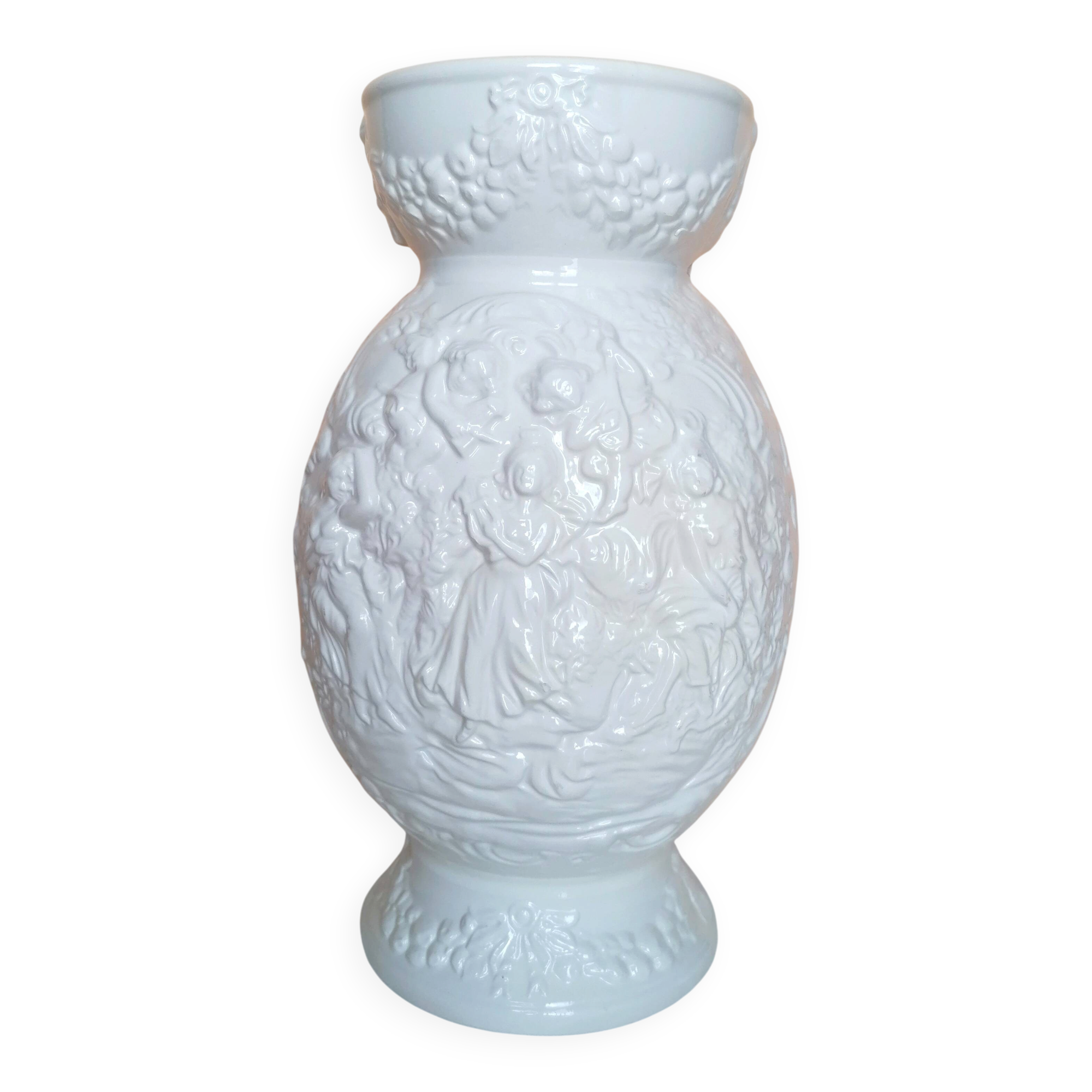 Vase barbotine signé V. Bassano