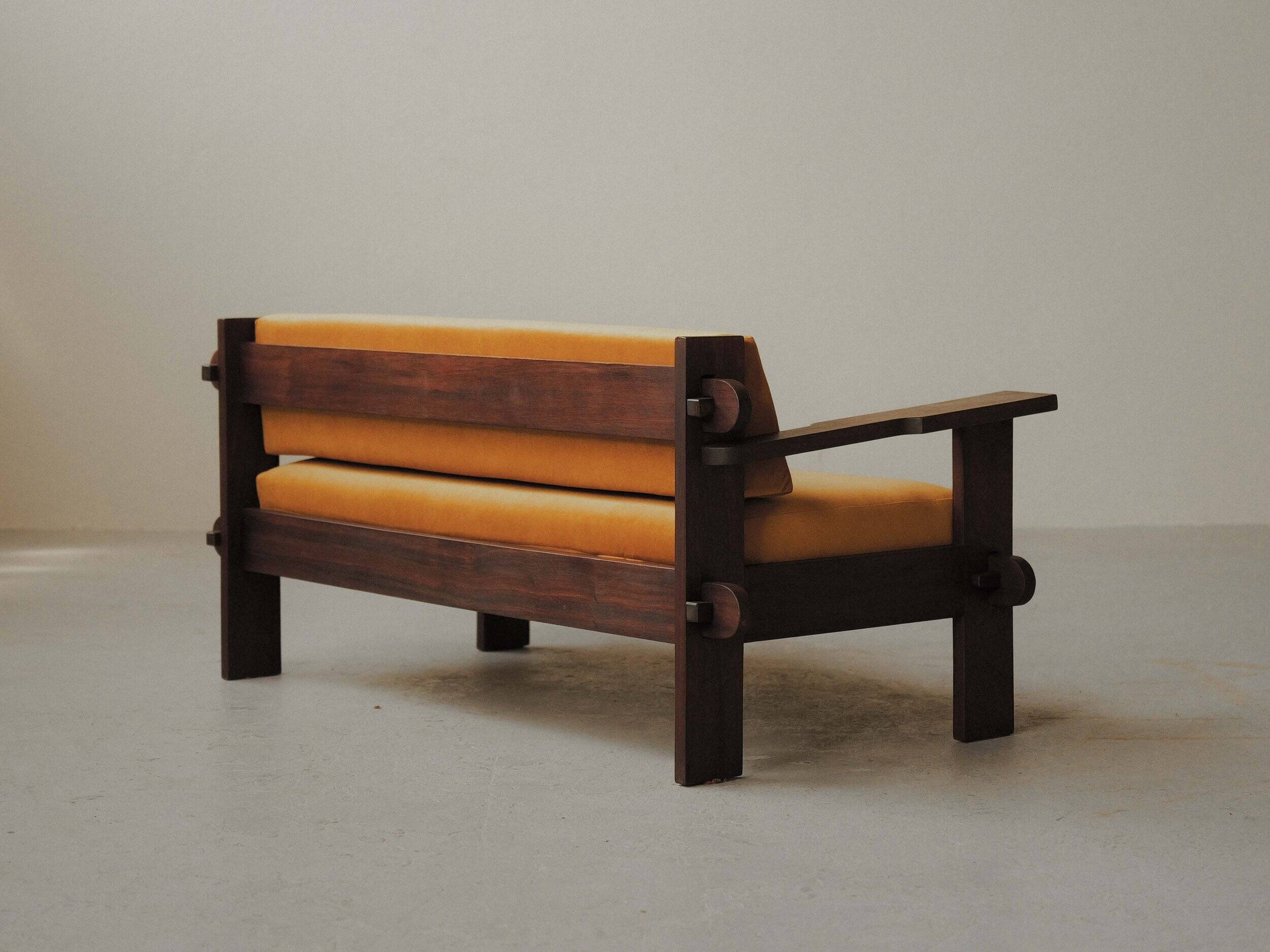 Architect's bench in solid wood, France, circa 1970.