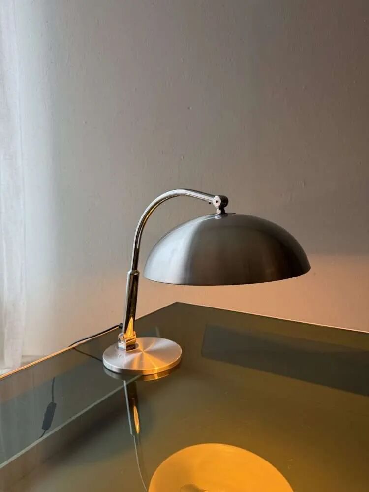 Hala desk lamp model 144 Busquet silver grey 1950s