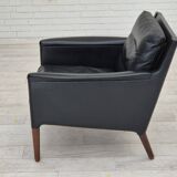 Années 1960, design danois de Kurt Østervig, chaise longue modèle 55, cuir, palissandre, originale.