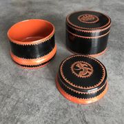 Asia decor animal paint decor of animal paint orange/black indoor laqué
