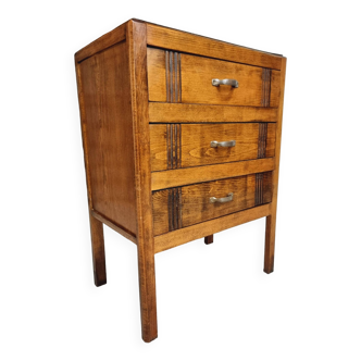 Old Art Deco chest of drawers beech wood