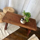 Red wooden footrest