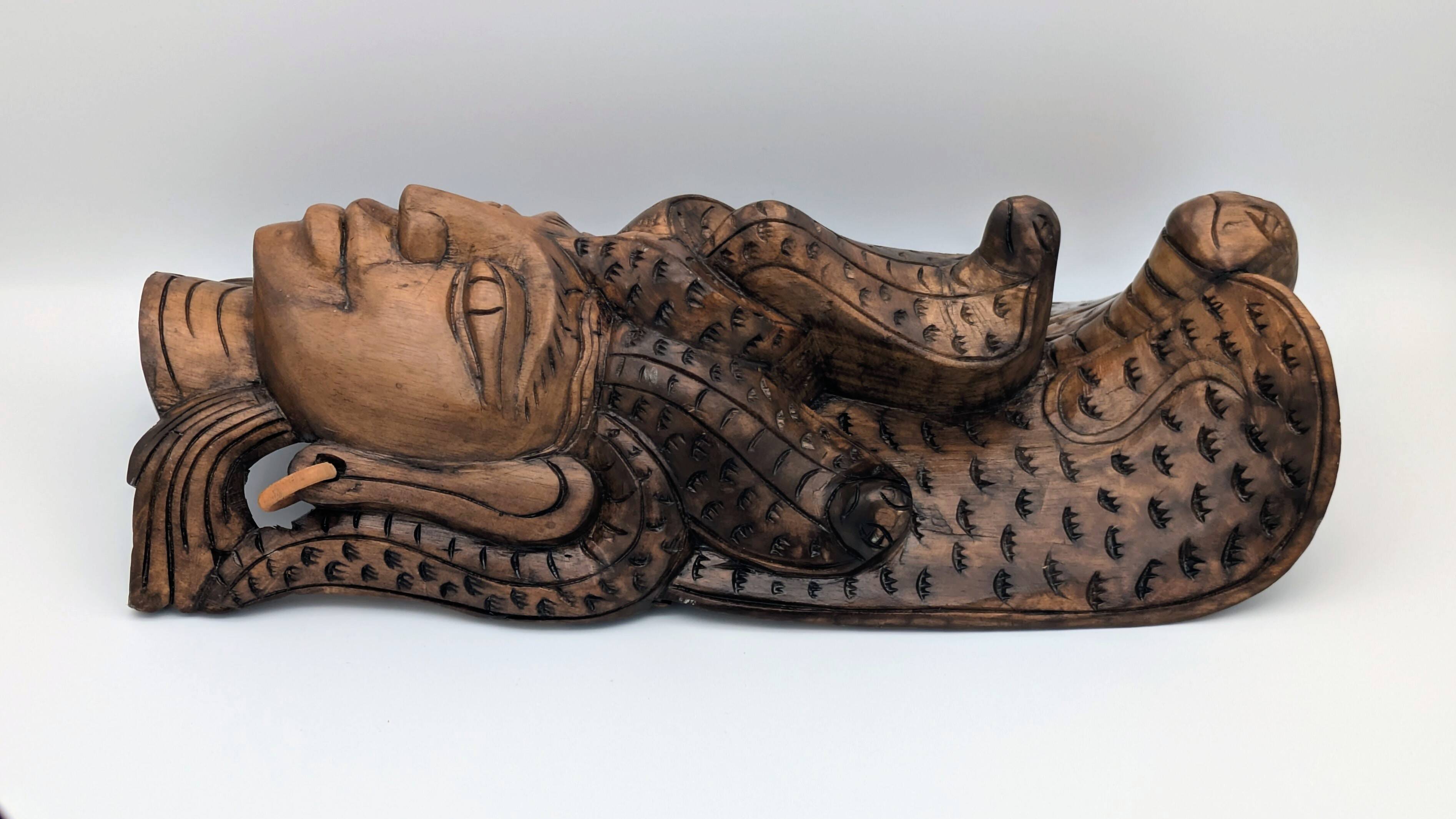 Sculptural Mask Wood - Face & Royal Cobra (Naga) - Tribal Art Indonesia