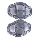 Plat à hors d'œuvre en métal argenté 4 compartiments